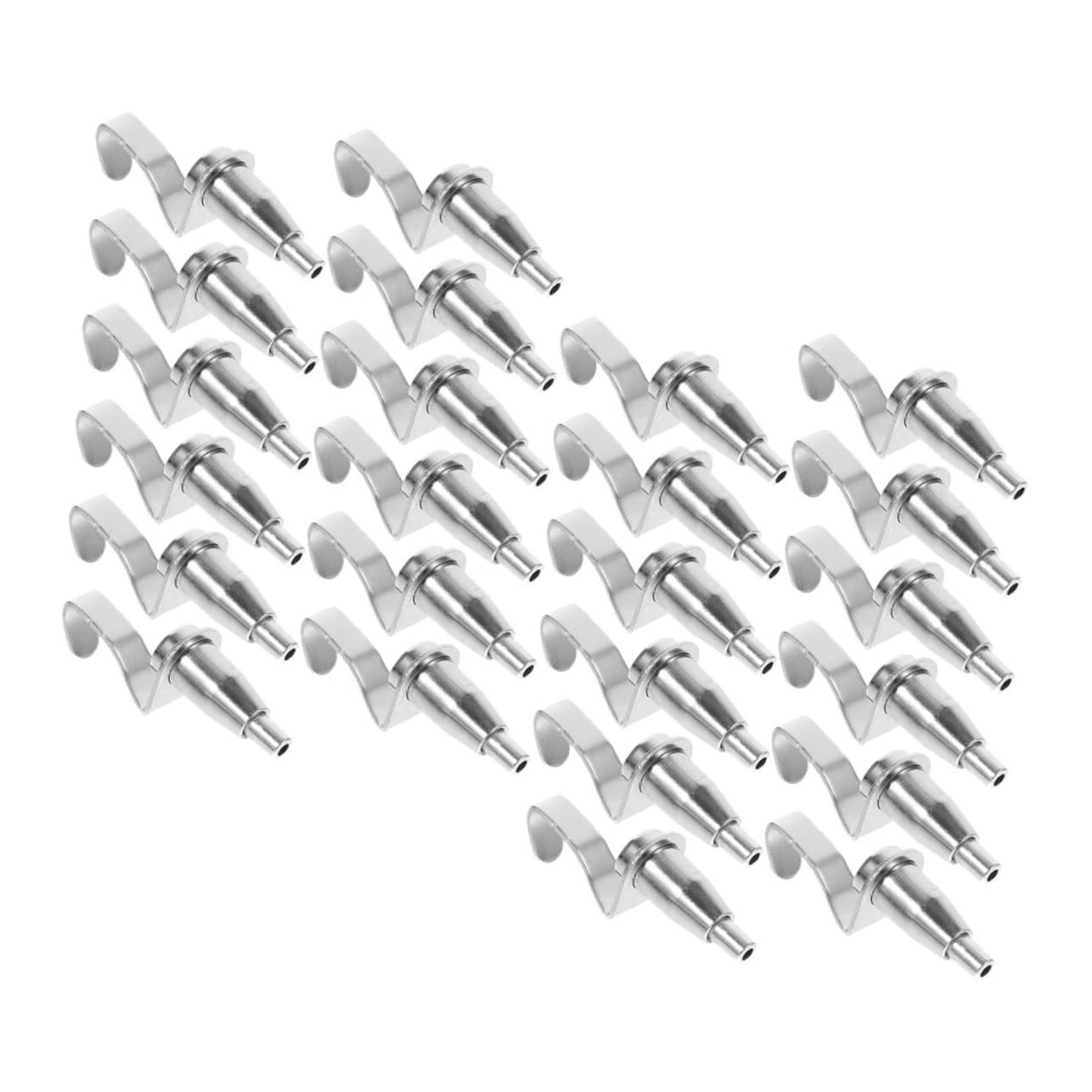 NUOBESTY Ganci Facile Installazione in Ferro Argento 24 Pezzi per Appendere Quadri S-shaped e Grande Capacità di Carico per Gallerie e Negozi
