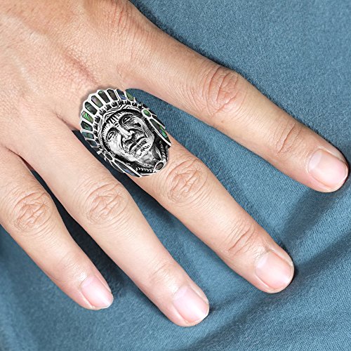 AeraVida Abalone Shell Native American Style .925 Sterling Silver Ring | Native American Rings for Women Sterling Silver | Ring Weight 13.7 Grams Size 7 to 144