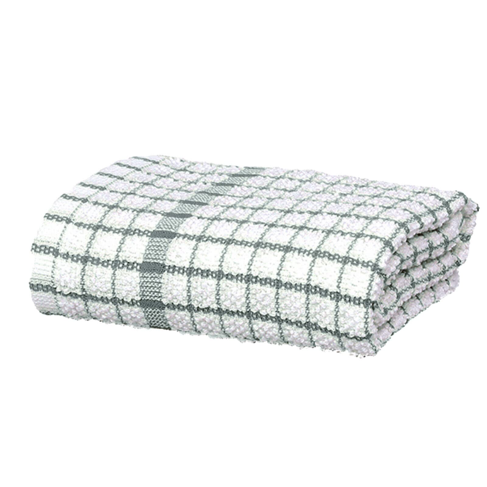FAB-ON UK Terry Tea Towels 100% Egyptian Cotton Flour Sack Waffle Weave Wonder Dry Super Soft and Absorbent Kitchen Cloths, Dish Cleaning Sand Bar Towel - 65x45 cm