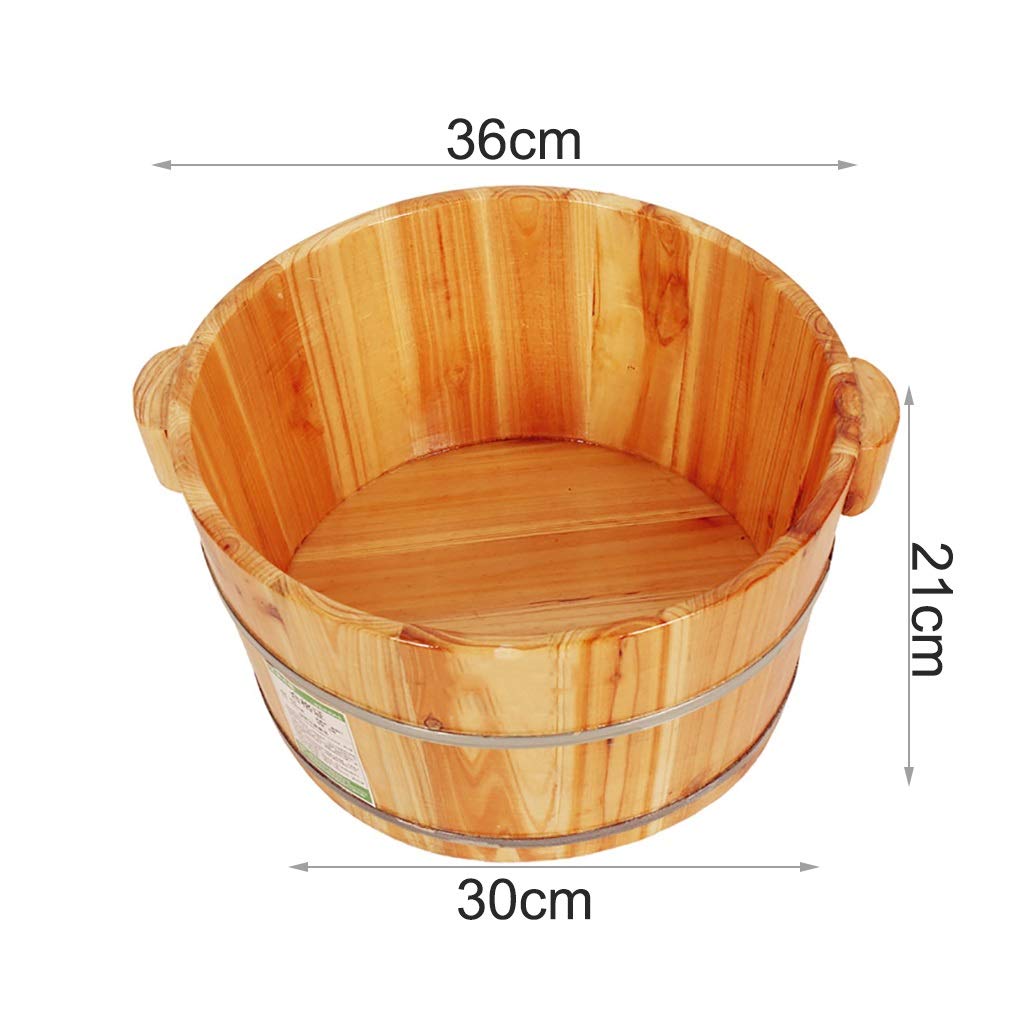 Fußbad aus Holz, Fußbad für Kinder, Massage-Fußbad, duftende Tannen-Pediküre-Badewanne, Fußbad für den Haushalt, gedämpfter Fußeimer mit Deckel, Pediküre-Schüssel, 2 Stile (Höhe: 21 cm)