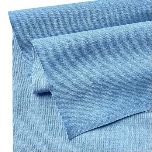 TPIONEER Tela Vaquera Lavada de 45/145 cm, algodón Azul, Color Liso, Fina, Ligera, Hecha a Mano, para muñecas, Ropa, Vaqueros, Faldas, Chaquetas, Bolsos, Material de Costura.