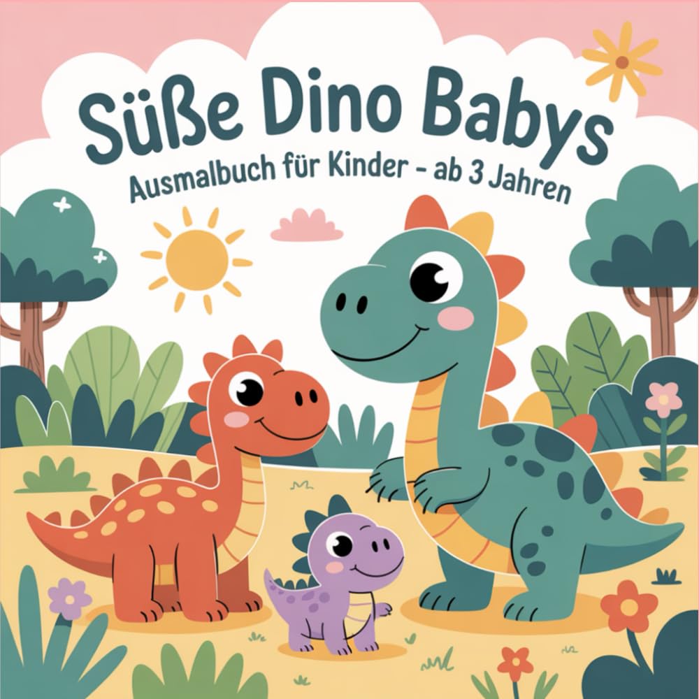 Süße Dino Babys- Ausmalbuch für Kinder - ab 3 Jahren