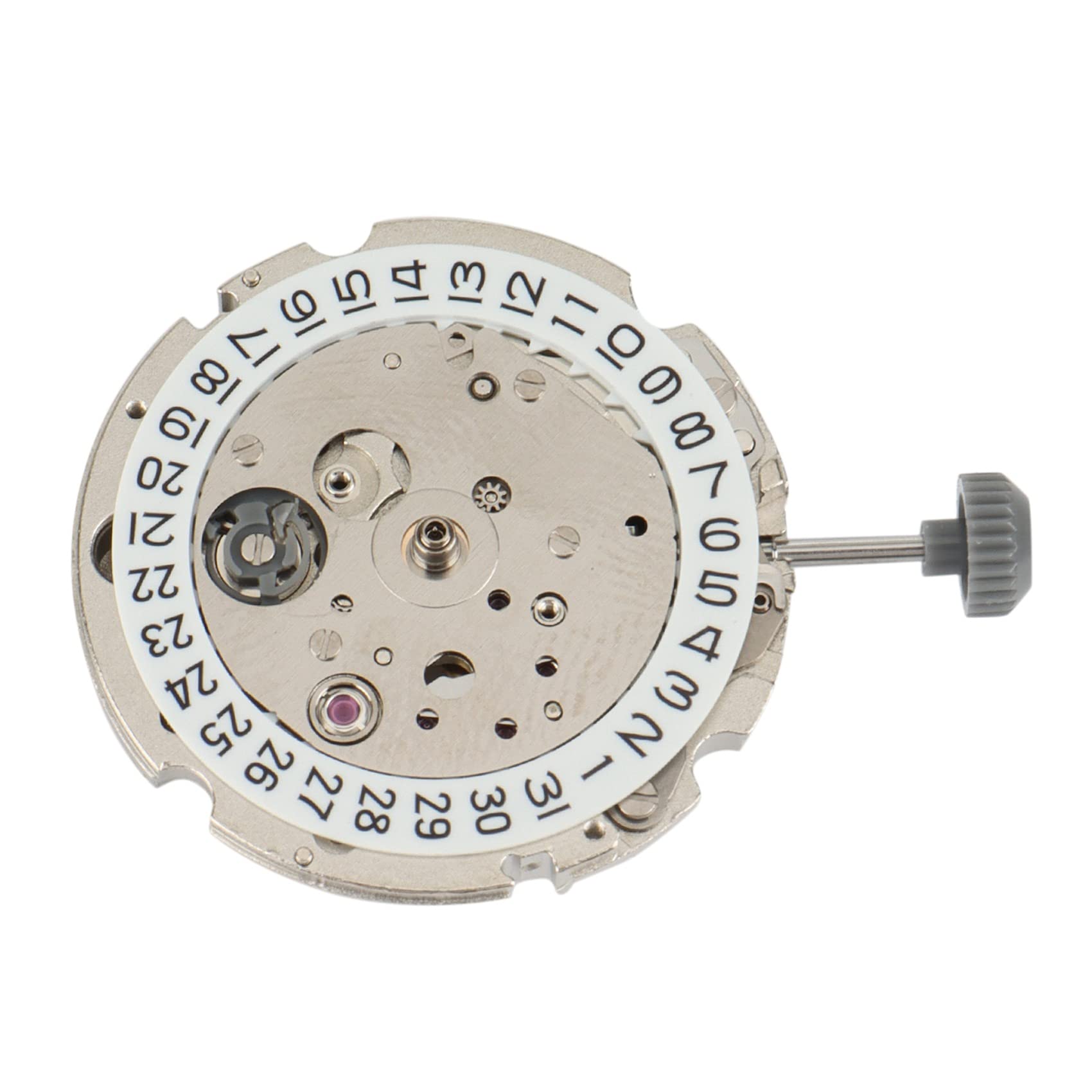 Movimento Orologio Giappone 21 MIYOTA 8215 di Alta Qualità Ruota Data Nero in Acciaio Inox, bianco, Moderno e minimalista