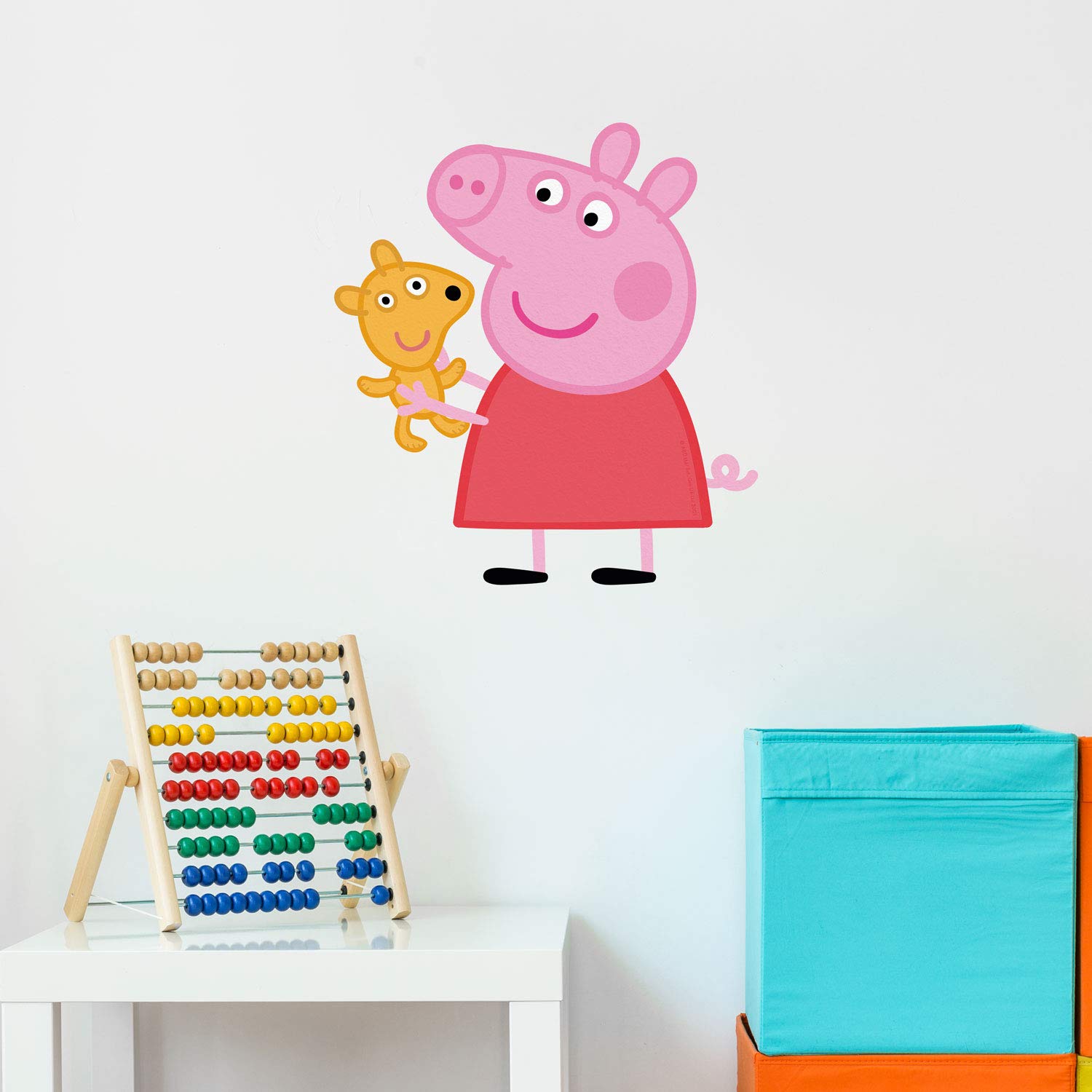 Stickerscape Peppa Pig With Teddy Wall Stickers (Regular Size) | Official Peppa Pig Wall Stickers Range