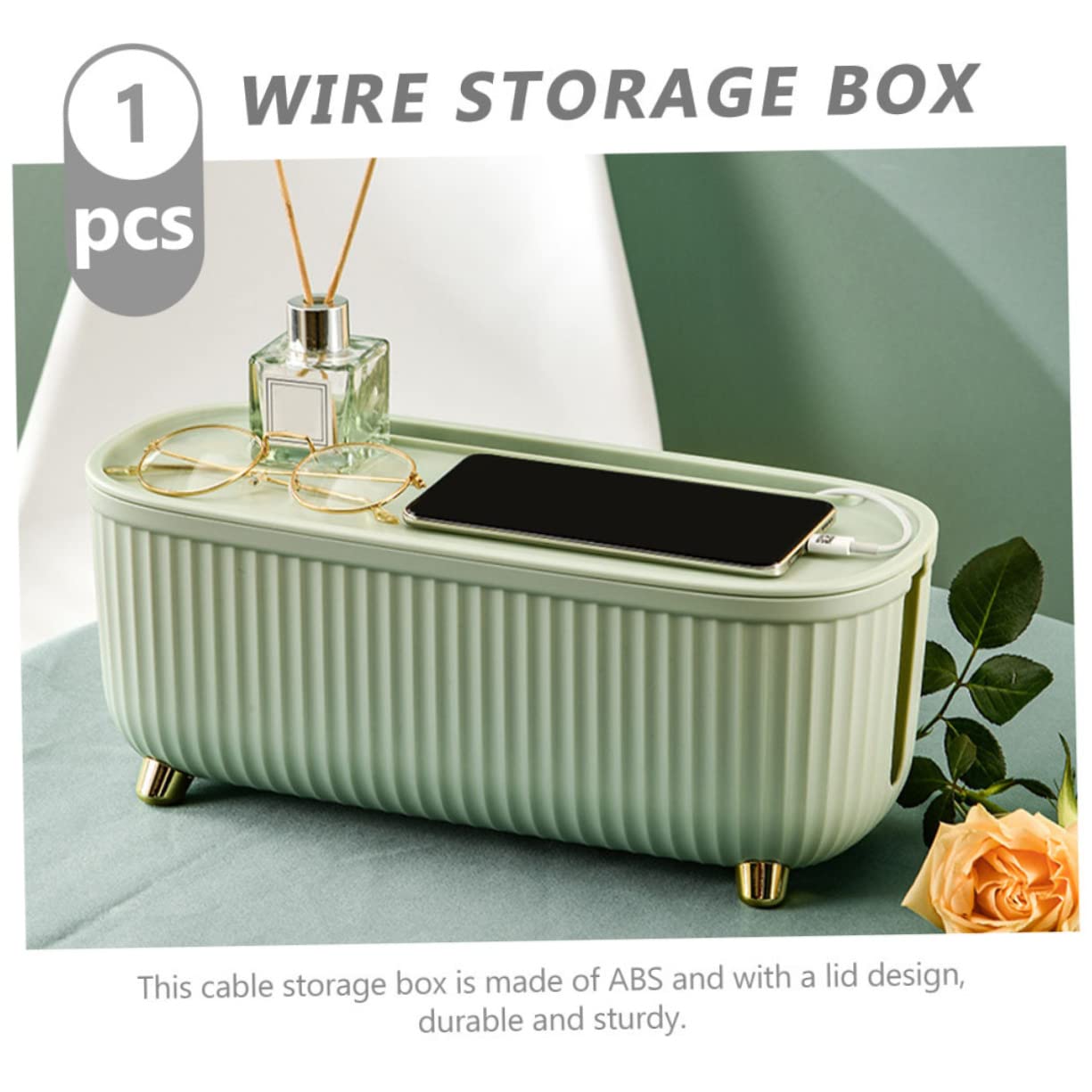 Kabel Organizer Box mit Deckel Effiziente Kabelmanagement Lösung für Schreibtisch und Zuhause aus Robust mit Öffnungen für Mehrere Kabel Effektive Wärmeableitung Praktische