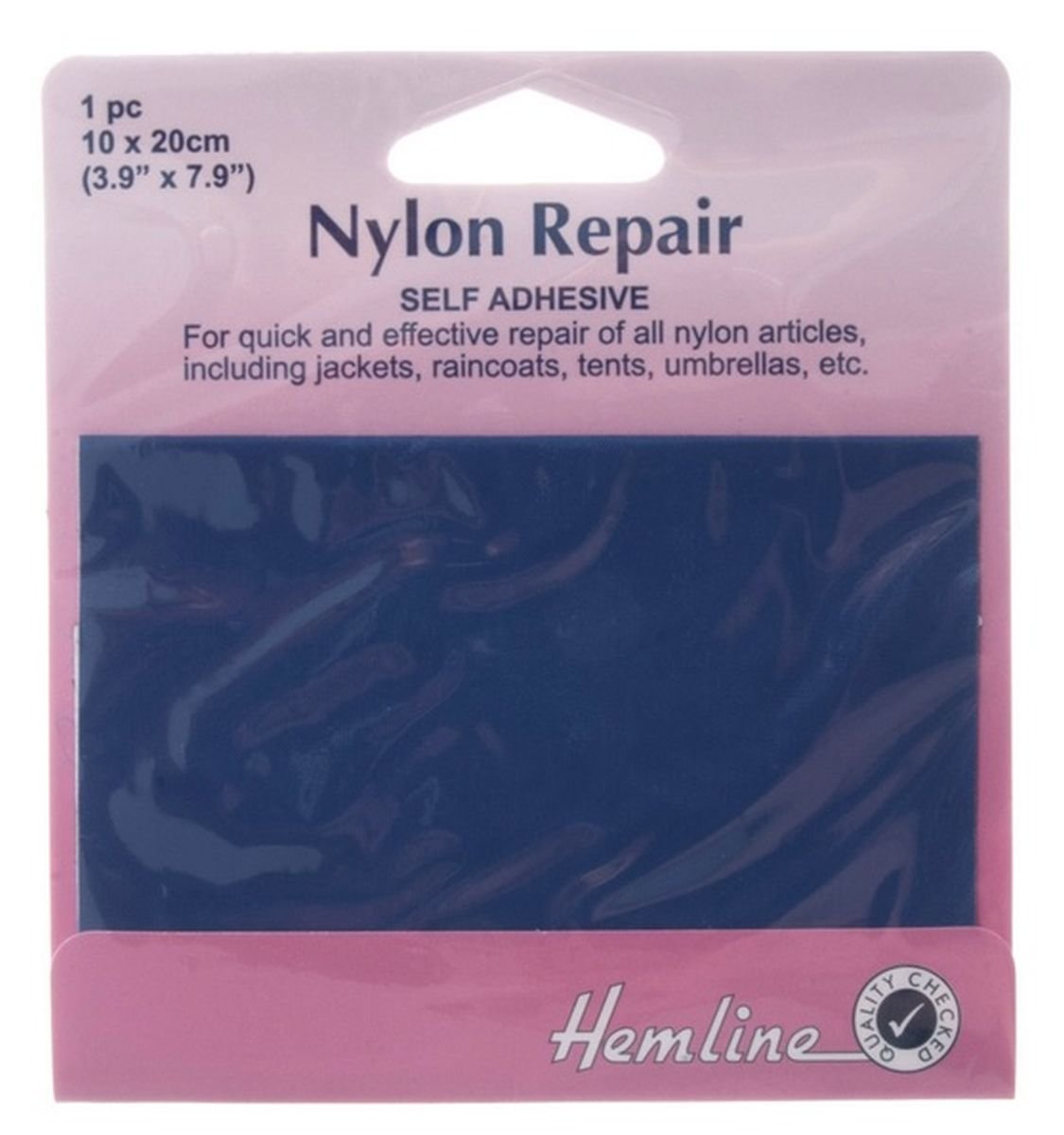 Hemline Blue Nylon Repair Patch Self-Adhesive 10X20cm: Ryl