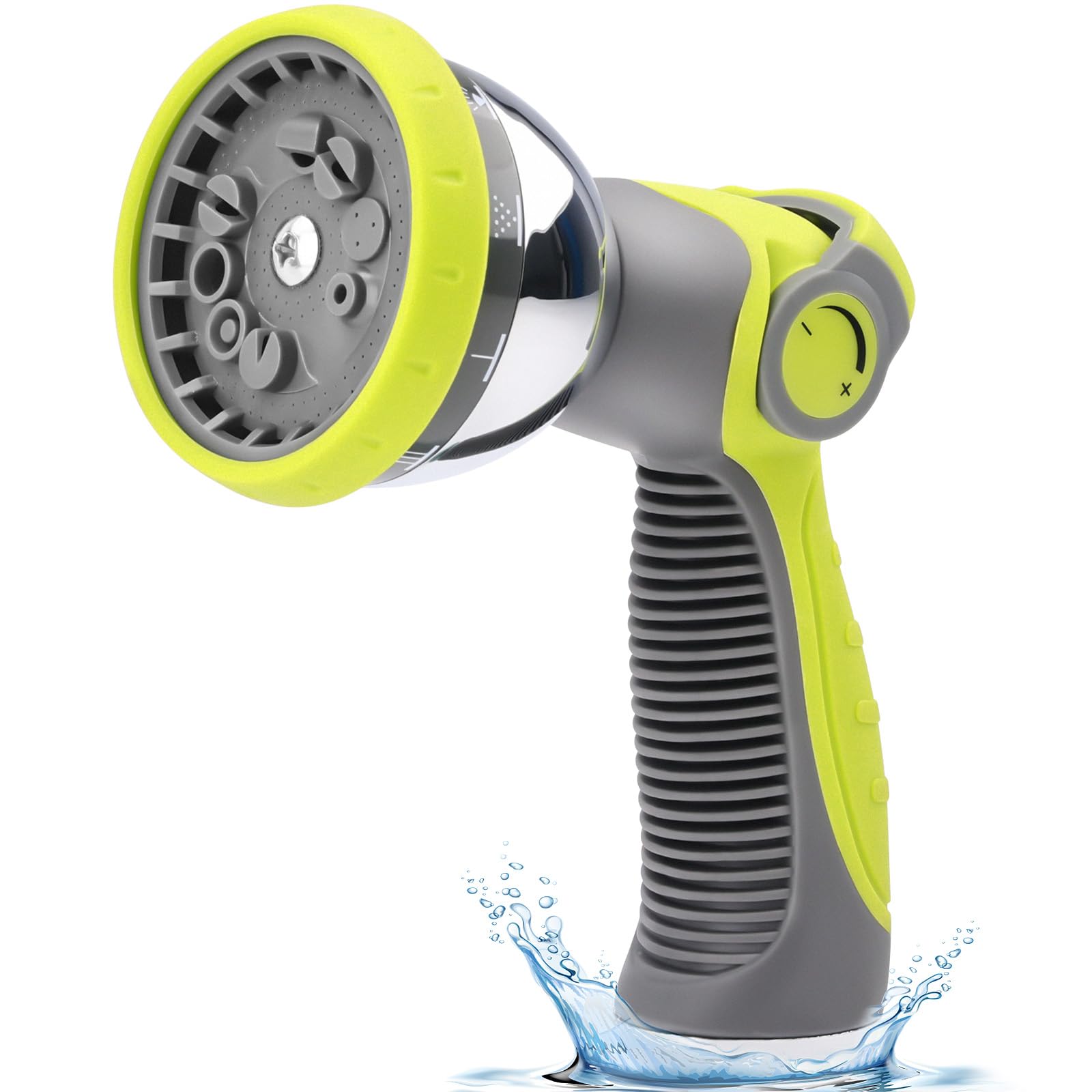 Heavy-Duty Hose Pipe Spray Gun, Leak-Proof Hose Spray Gun with 10 Patterns and Water Flow Control, High Pressure Garden Hose Nozzle for Watering, Washing Car, Cleaning