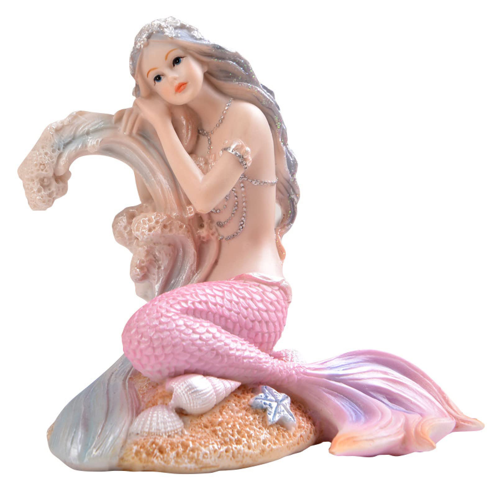 Amazon.co.jp: シンプルな彫刻 人魚姫の女の子の彫刻ピンクの