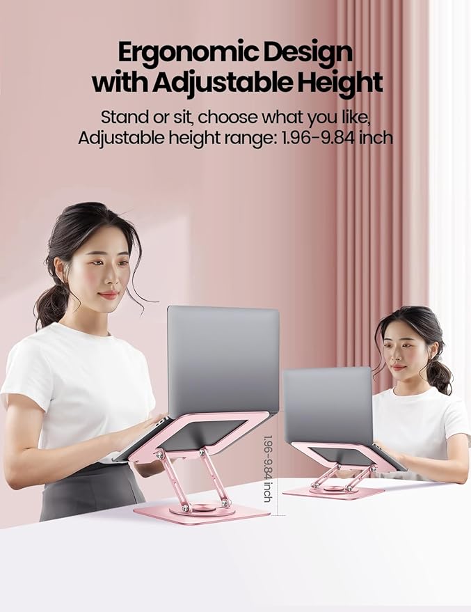 Soporte Ajustable para Laptop Vaydeer Rosa 360° miniatura 5