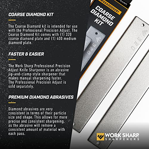 Work Sharp Professional Precision Adjust 320 & 400 grit Coarse Diamond Abrasive Kit - Thumbnail 3