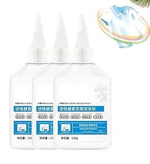 Active Enzymes for Clothes Cleaning, Active Enzymes Laundry Stain Remover, Active Enzyme Clothes Cleaner, Enzyme Laundry Detergent, Garment Stubborn Stain Cleaner Oil Remover (3pc)