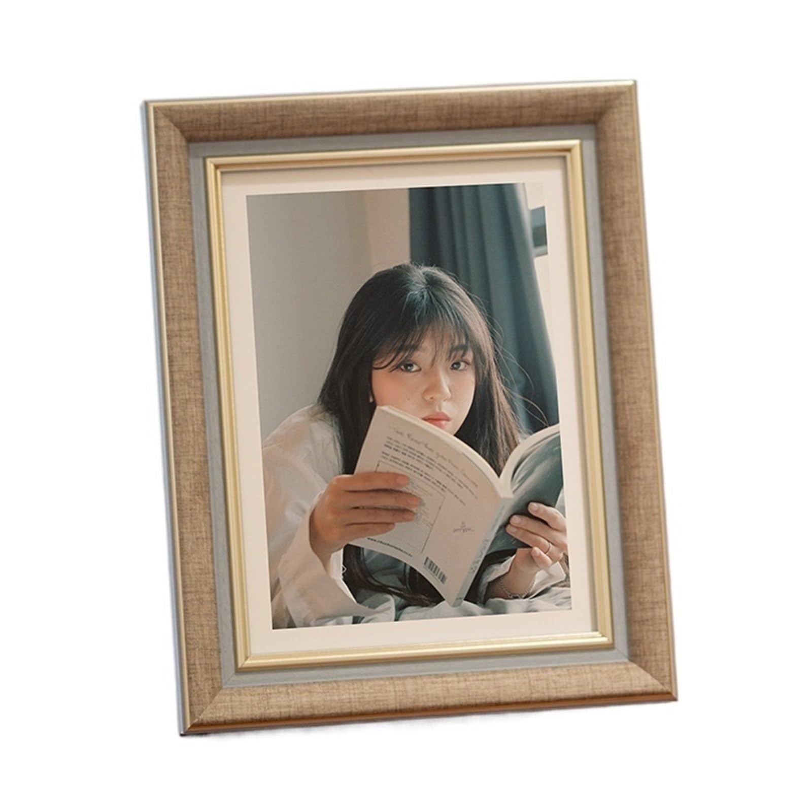 Picture Frame Hanging Wall 5-10 Inch Horizontal Resin Table A4 Wedding Dress Palace Retro For Photo And Picture(Flaxen,7inch)