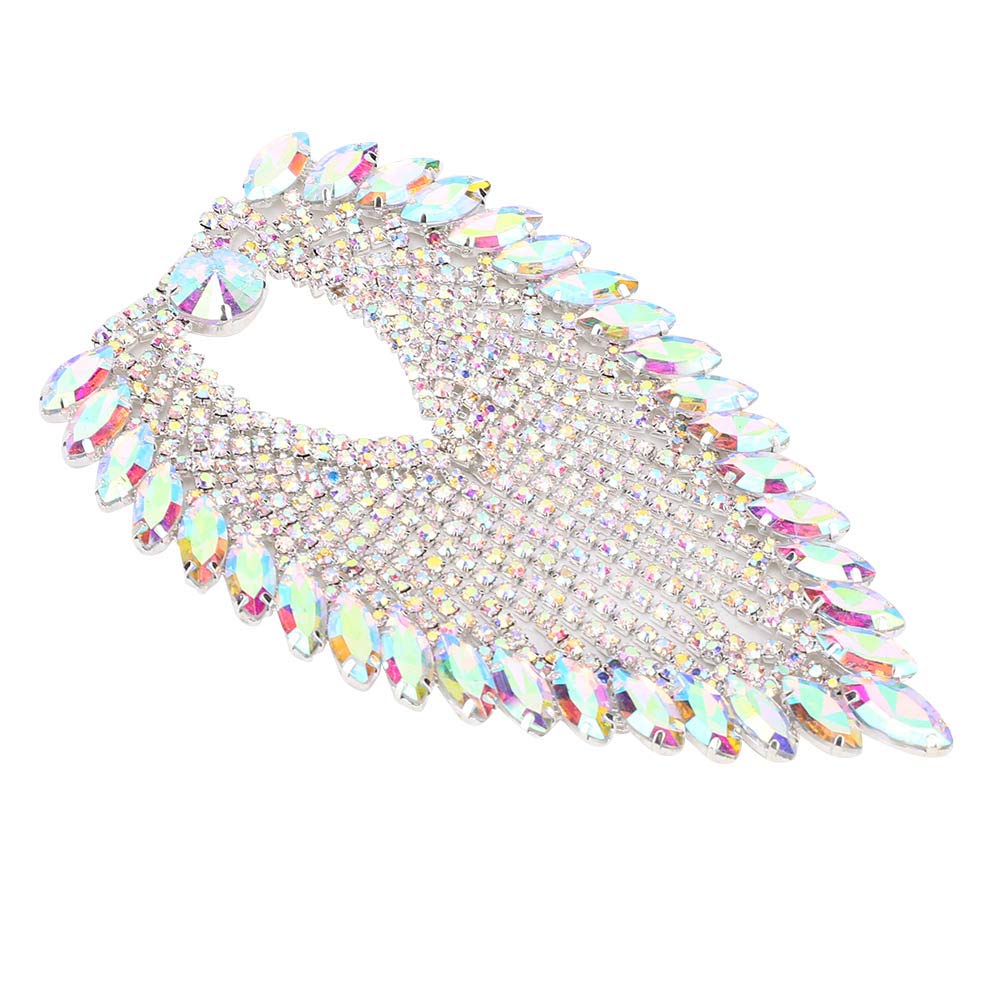 8.5 x 13cm Rhinestone Claw Chain Chain Multifunctional Decorative Strass Crustal Horse Eye Applique Chain Sewing Trim Appliques Embellishments Rhinestone Shoulder Applique(01)