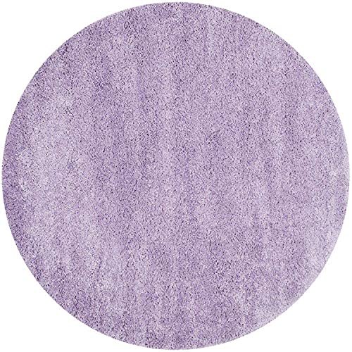 Image of CD Carpet Anti Slip Shaggy Fluffy Fur Rugs and Carpet for Living Room Bedroom Kids Room Plain Circle Carpets for Home with 2 Inch Thickness (Color Royal Purple Size 4x4 Feet Round)