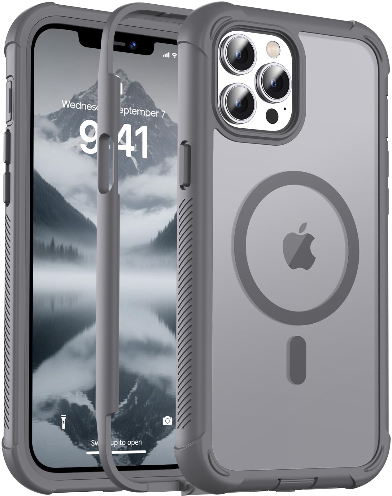 jaroco Magnetic for iPhone 12 Pro Max Case Heavy Duty Protection Gray