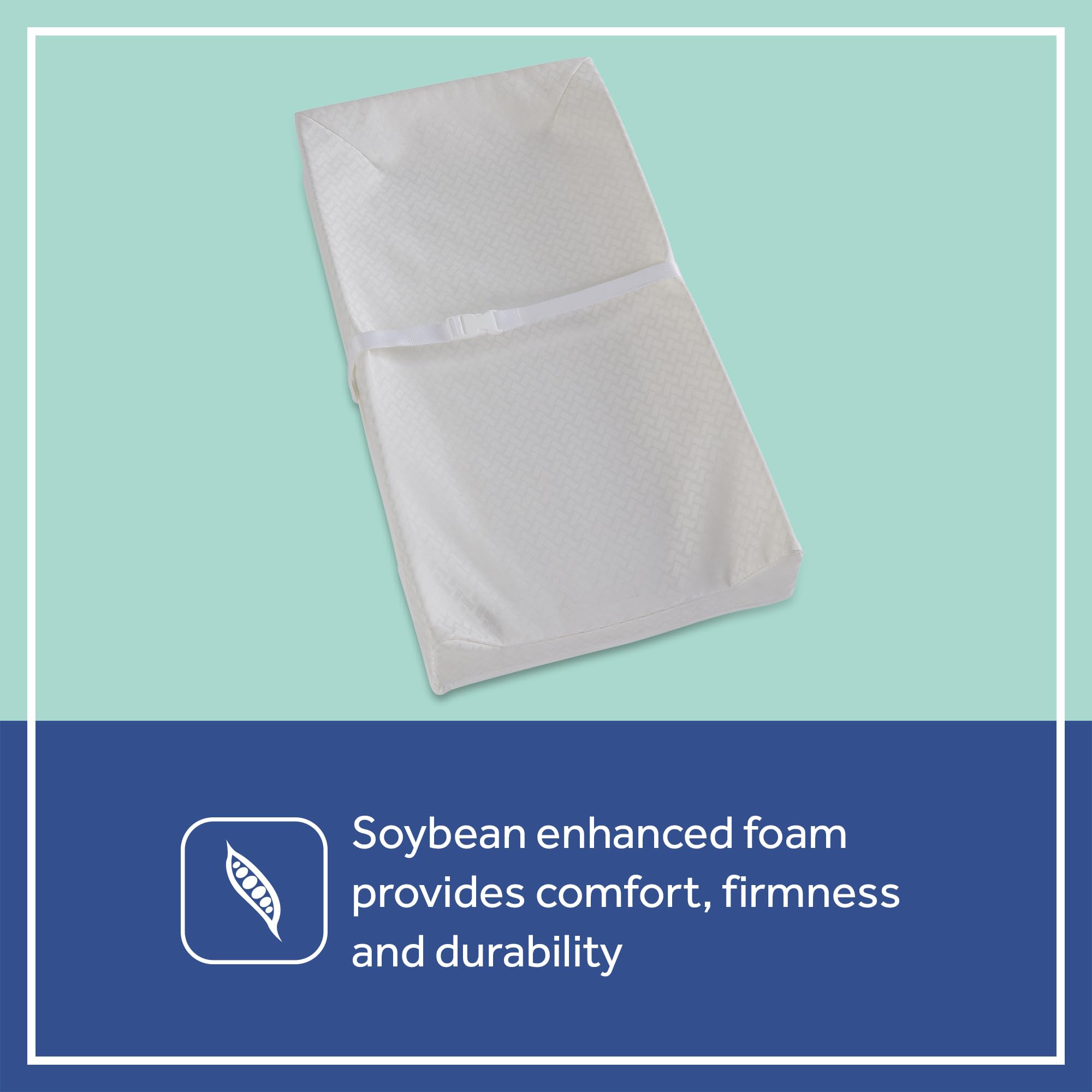 Sealy Baby Almohadilla cambiadora de pañales para bebés y niños pequeños, almohadilla de algodón cómoda, funda impermeable, fabricada en Estados Unidos