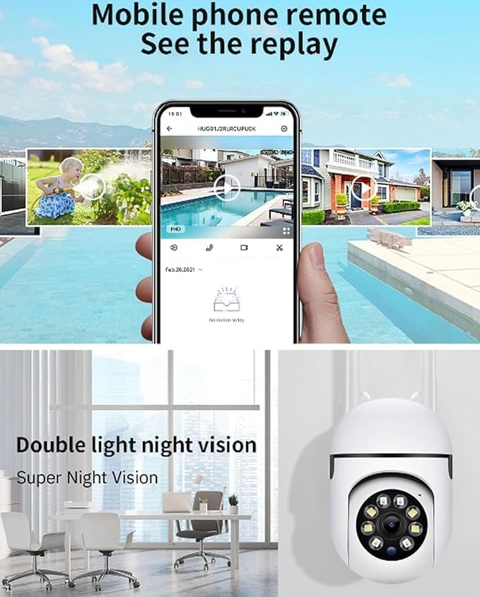 MAYUMI Smart WiFi Security Camera, 1080P HD Indoor Wireless Surveillance Camera with Night Vision, Two-Way Audio, Motion Detection, Mobile App Control 1