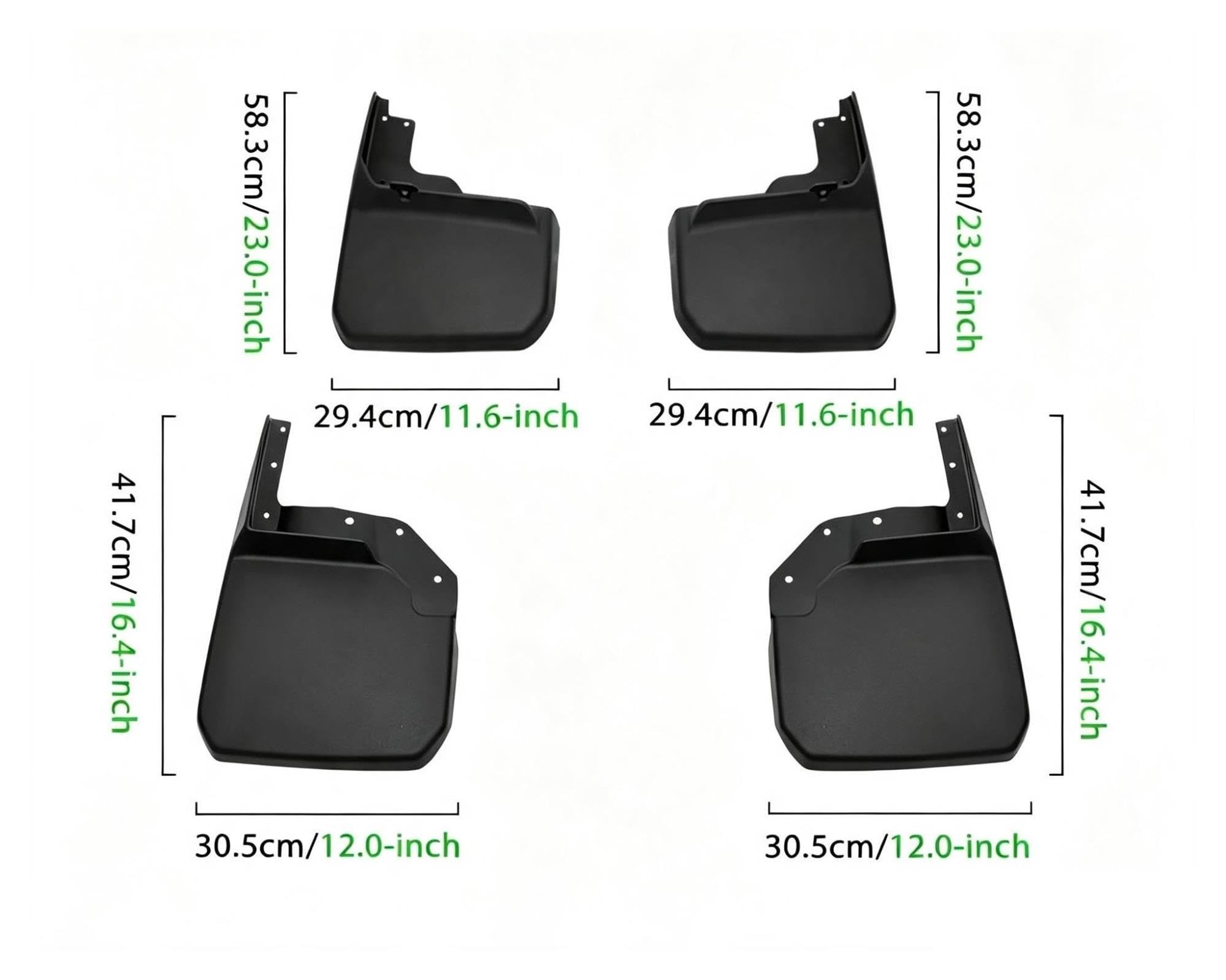 4 Pezzi per Wrangler JK 2007-2018 Parafango Paraspruzzi