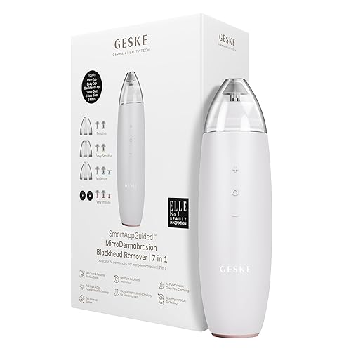 Vista 11 de GESKE SmartAppGuided MicroDermabrasion Blackhead Remover 7 en 1 Removedor de puntos negros Limpiador eléctrico de poros Innovadora taza