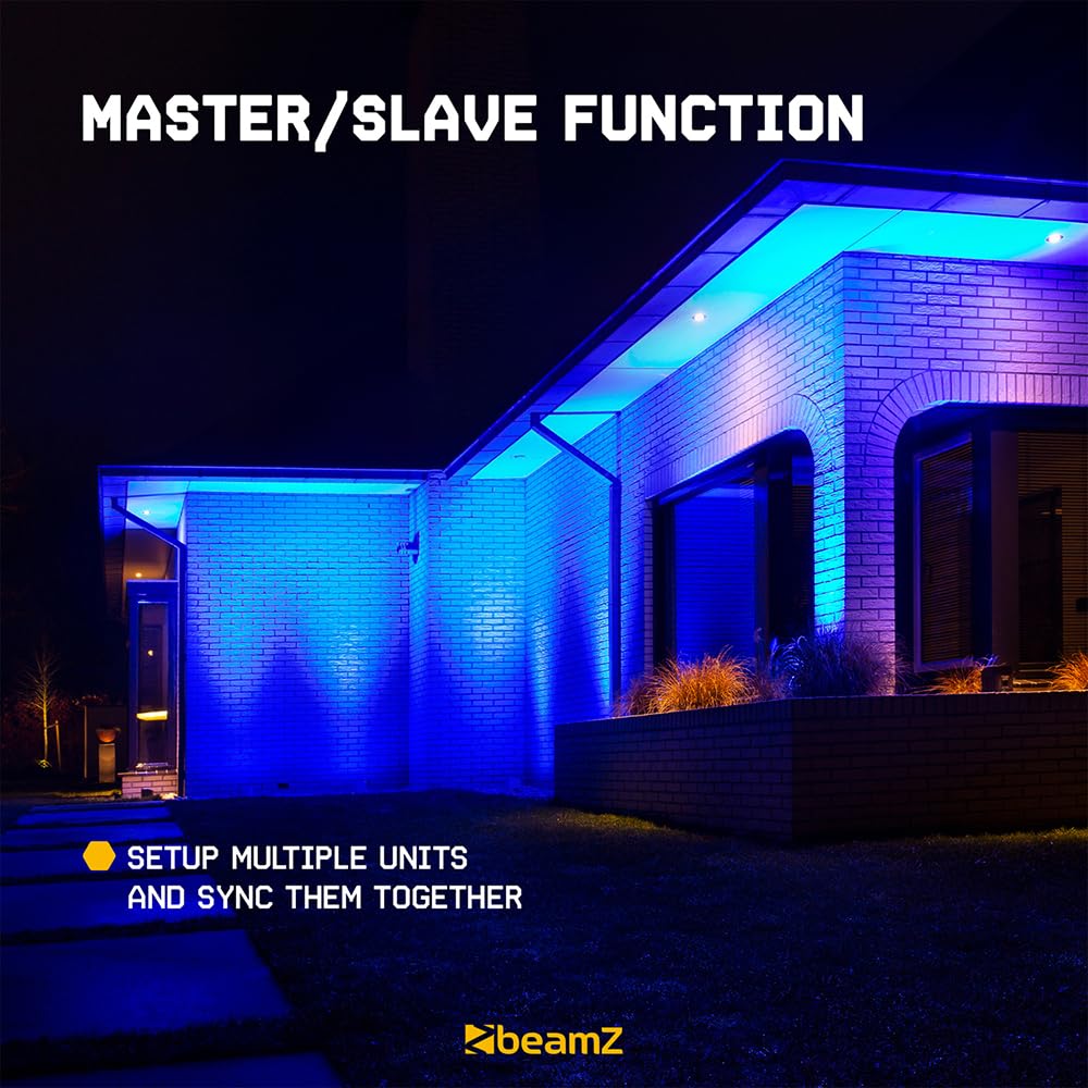 BeamZ BBP94W - Uplighter a batteria senza fili, rondella da parete LED da 48 W con controllo DMX, luce par alimentata a batteria ricaricabile per eventi, illuminazione verticale ed effetti di lavaggio