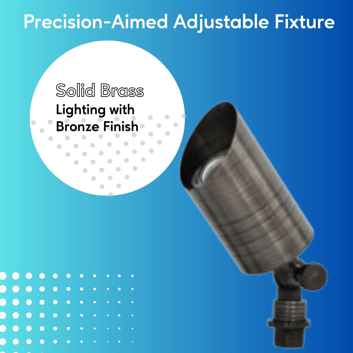 Ironsmith Lighting Products Adjustable Spot Light Bronze Finish Lighting Fixture, Solid Brass Construction, MR16 Bi-Pin G4 Socket, Spike Mount, 5W LED Bulb and Weatherproof connectors Included