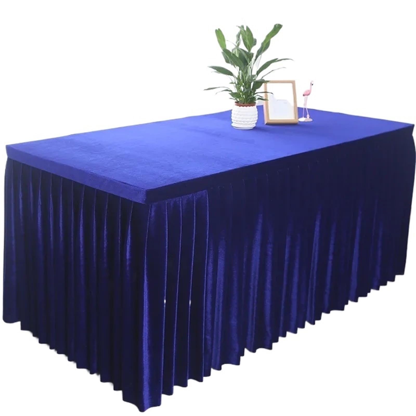 SUBLXPoten Tablecloth with Pleated Skirt 75cm Height Conference Banquet Wedding Thick Tablecloths Rectangular Table Cover(Color 5,200x40x75cm)