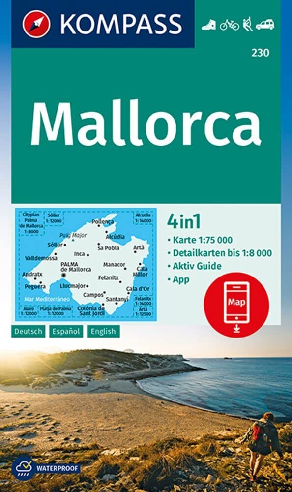 KOMPASS Wanderkarte 230 Mallorca 175.000 by KOMPASS-Karten GmbH 9783990446409