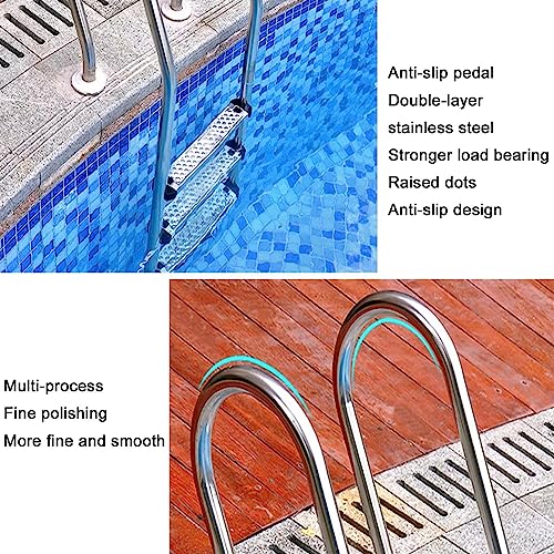 Escalera para piscina de acero inoxidable 2 peldaños miniatura 5