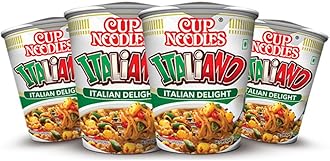 Nissin Cup Noodles Italiano | A Taste of Italy in Every Bite | Rich & Creamy Instant Noodles for Gourmet Lovers, 70 g (Pack of 4)