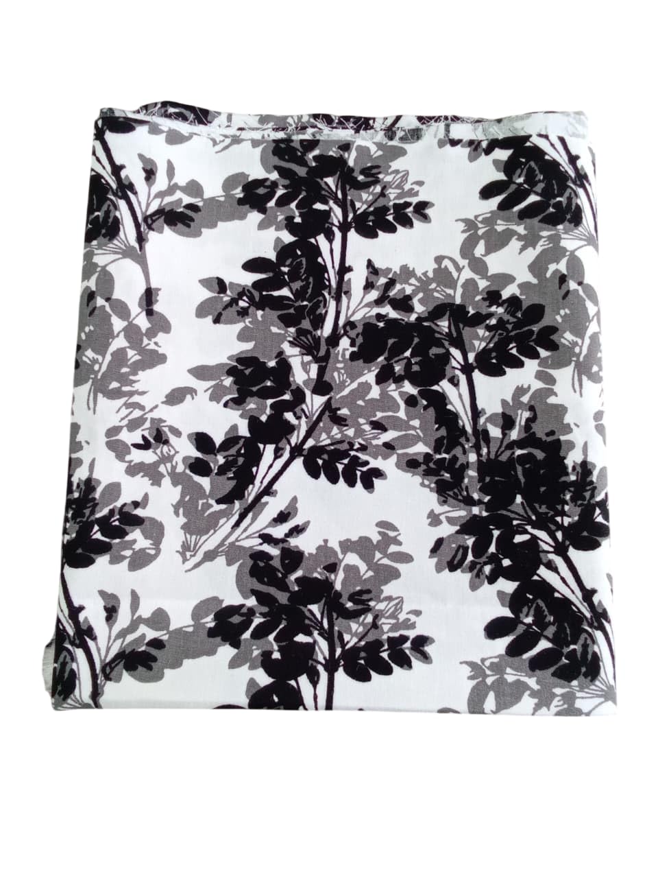 polytech textiles 315-Polytech Textiles Pure Cotton Poplin Unstitched Shirting Fabric, Printed, White with Black and Grey Leaf, 1.6 Metres, Casual Style-picture-20