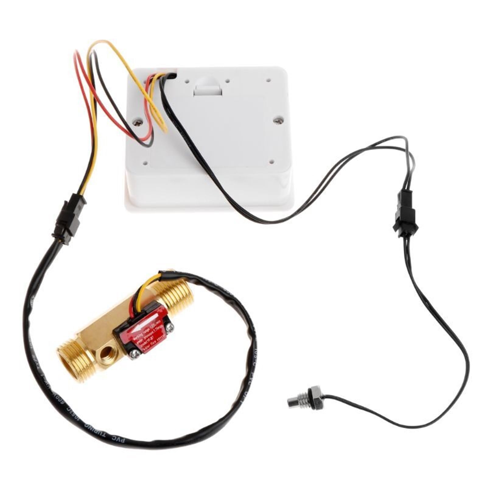 Contador de agua con entrada de latón. Medidor de Sensor de Flujo de Agua con pantalla LCD Digital, medidor de flujo, totámetro, registro de tiempo de temperatura con Sensor de flujo G1/2"