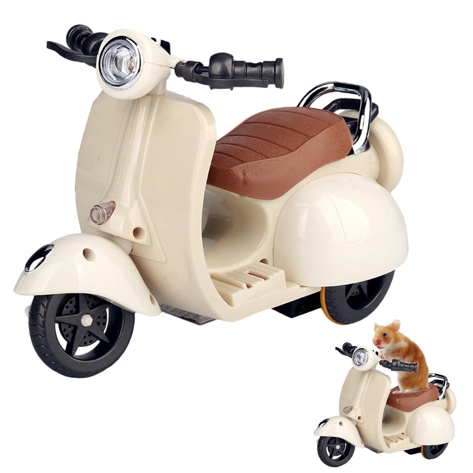 Toy Hamster - 360 Rotating Spinninge Motorcycle, Electric Scooter Small Animals Lights and Music | Funny Hamster Scooter Toy, Interactive Activity Toy for Hamsters, Rotating Hamster Toy Small Pets