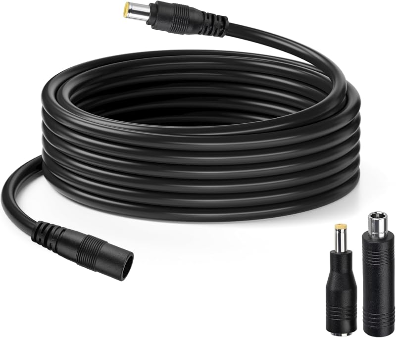Cabo de Extensão de Energia DC 8 mm 14AWG com 9,14 m, Conector Macho para Fêmea ELFCULB