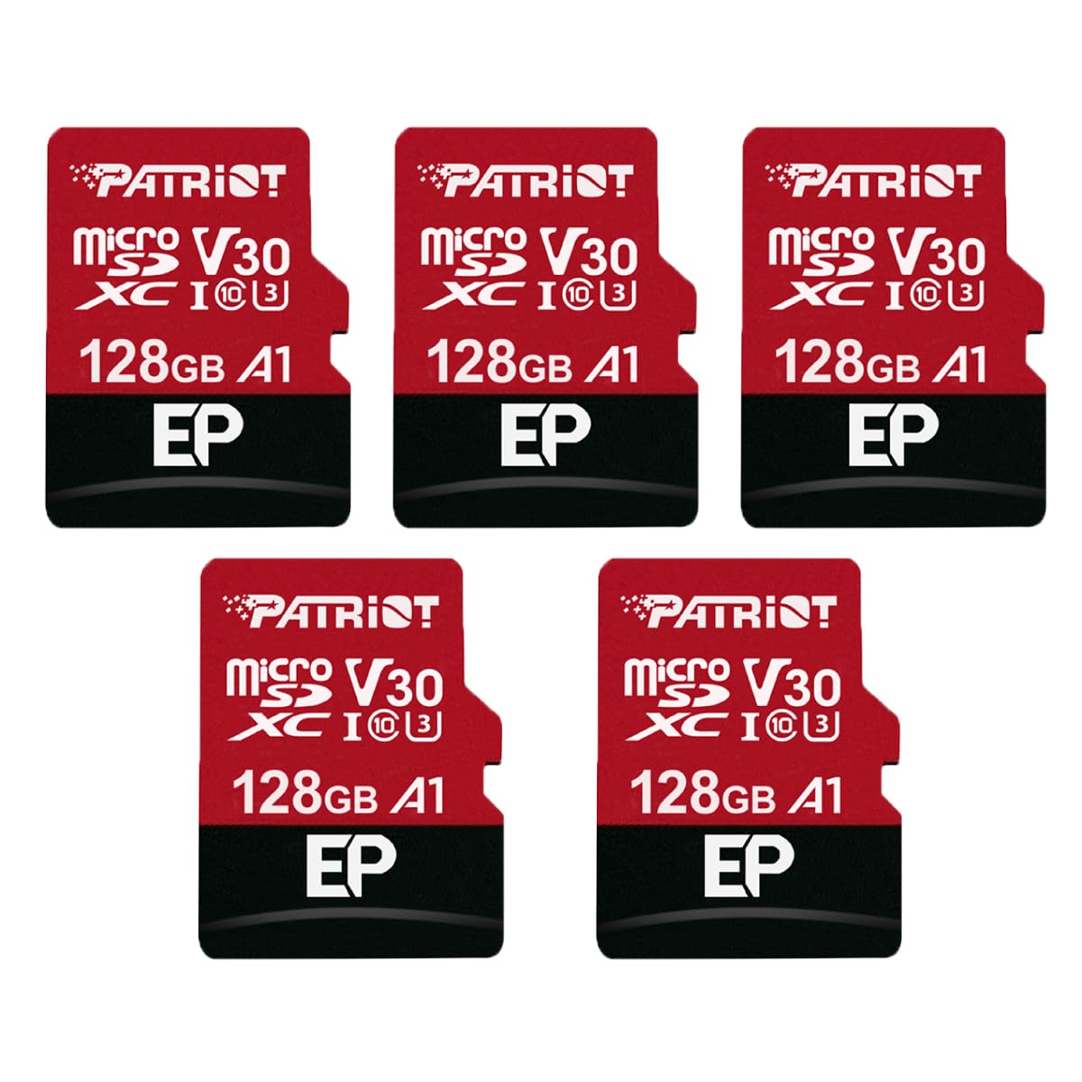 Patriot 128GB A1 Micro SD Card for Android Phones and Tablets, 4K Video Recording - PEF128GEP31MCX 5 Pack Retail