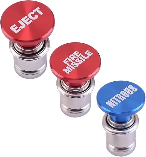 3 piezas EJECT FIRE MISSILES NITROUS para botón encendedor de cigarrillos billet botones de repuesto 12V fuente de alimentación cubierta se adapta a