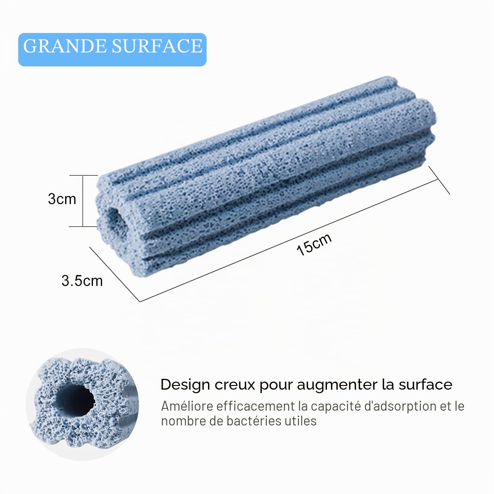 boxtech Média filtrant pour Aquarium, média filtrant Nano média poreux pour filtres de puisard, étangs, Aquariums, Paquet de 30