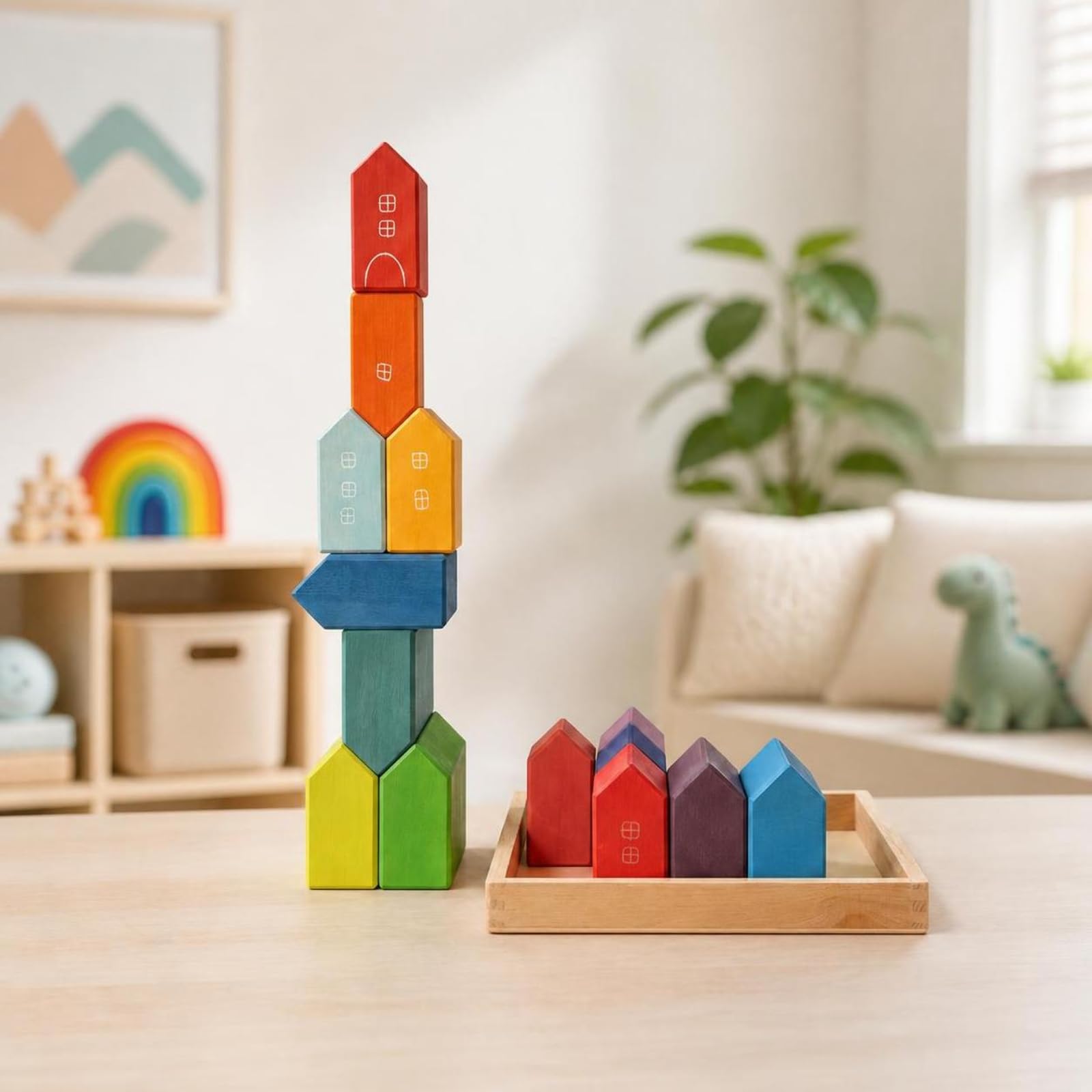 Juego Construcción con Banja Clásico Bloques Construcción Casas Seguro Pequeña Casa para, Guarría