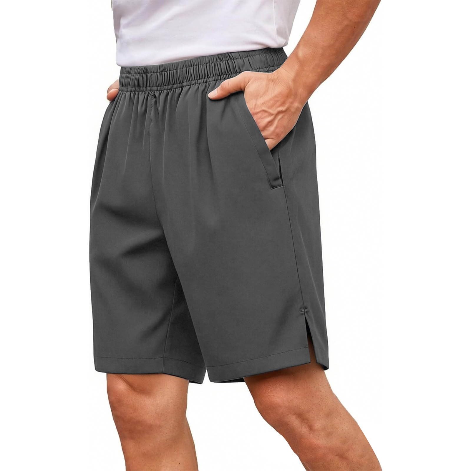 Men Summer Outdoor Workout Shorts Elastic Waist Casual Running Sports Shorts Cycling Training Outfit with Pockets