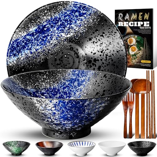 8 Zoll Keramik Ramen Schüssel 2 Set(9-Teilig) - Japanisches Porzellan...