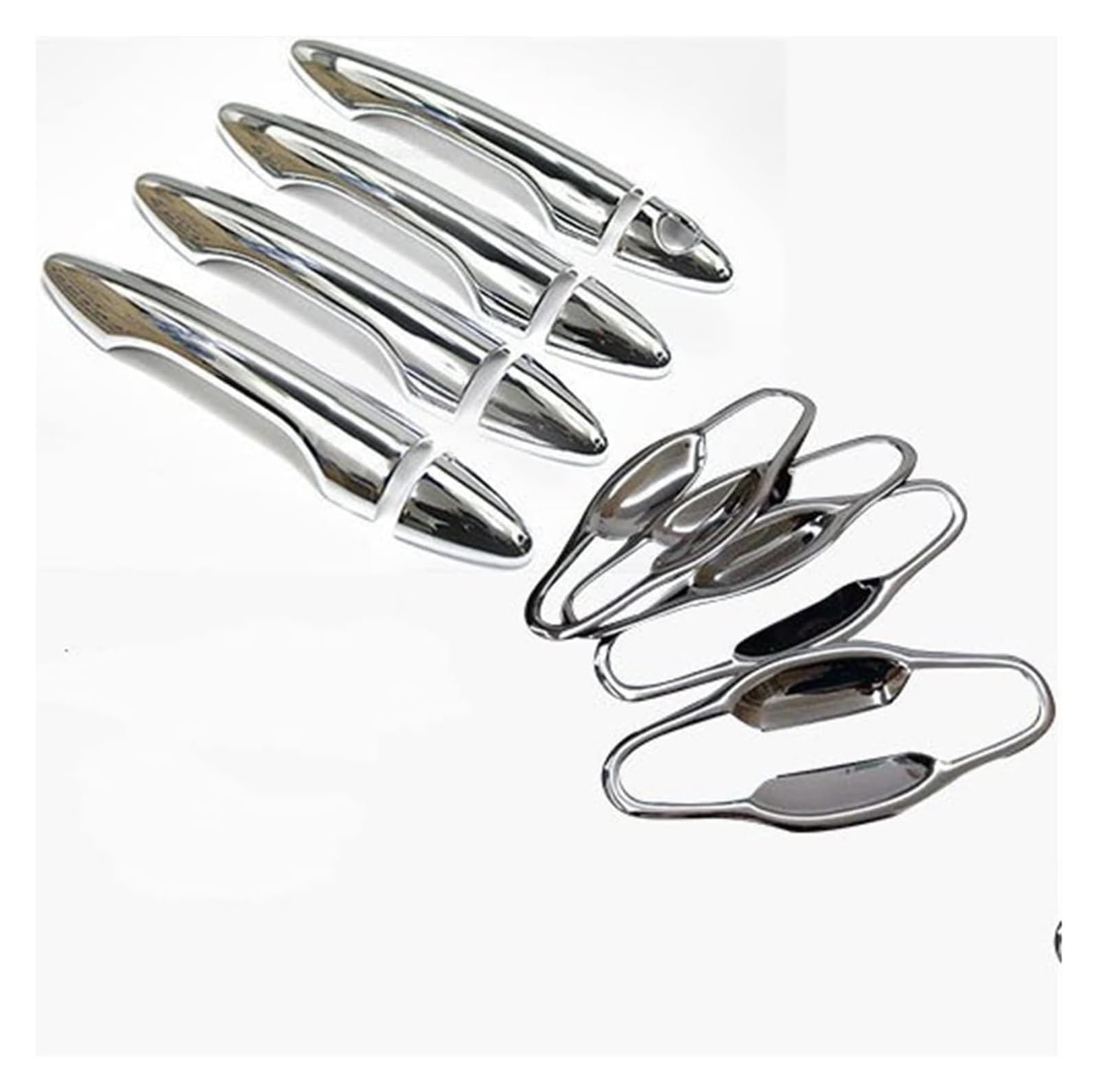 Qwqthgs Handle And Bigbowl Car Exterior Door Handle Cap For Hyundai For Elantra For Avante I35 Md Ud Mk5 2011-2016 Chrome Car Door Handle Cover Trim Sticker Styling(Handle And Bigbowl)