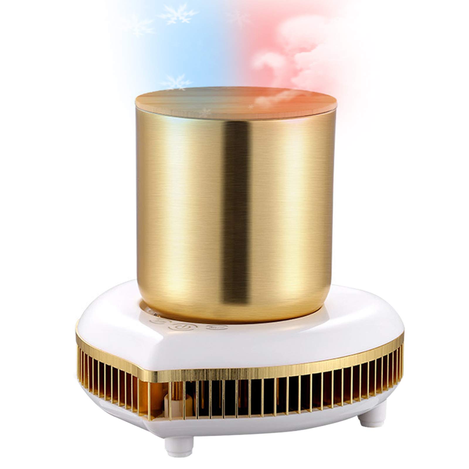 Refrigeratore Portatile Tazza Mini Frigorifero delle Bevande a Forma di Cuore di Modo Creativo Birra Drink Chiller, Casa di Refrigerazione Cup Veloce più Caldo e di Raffreddamento Cup,d'oro
