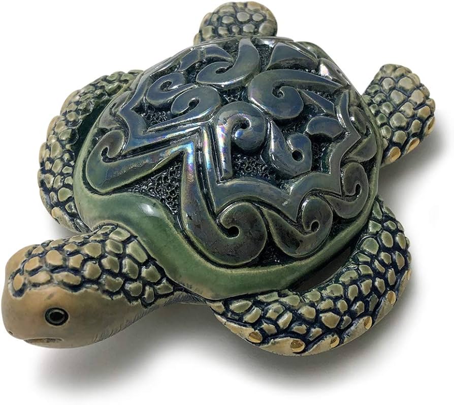 珍品 海亀 ウミガメ 繊細 剥製のようなリアルな陶器 アンティーク 陶芸