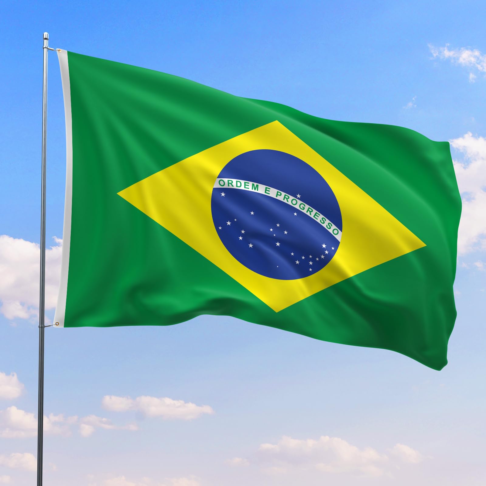 PartyYaa Brazil Flag, 5ft x 3ft Brazilian Flag for Party Decorations Single Side with 2 Brass Eyelets, Waterproof - Image 4