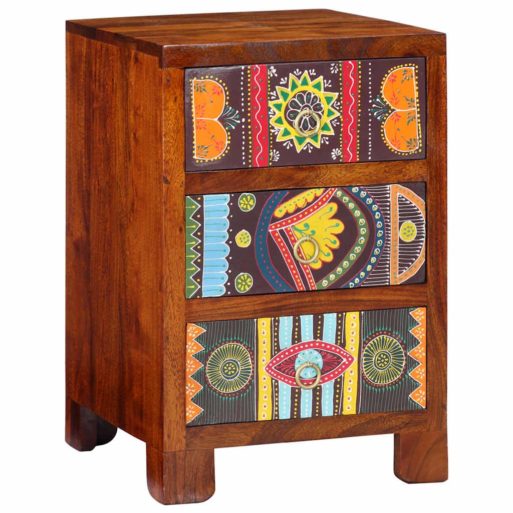vidaXL Mesita de Noche 40x40x60 cm Madera Maciza de Acacia, mesilla de Noche, Mueble de Cama, Mesa Auxiliar para Dormitorio, mesita Auxiliar