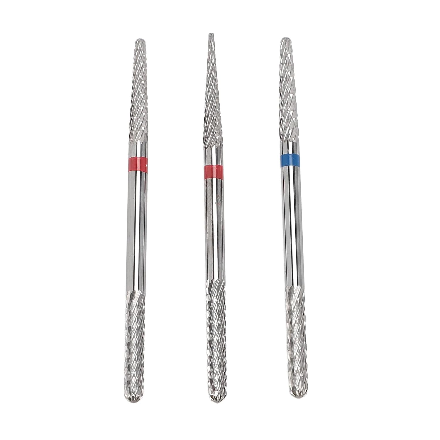 3pcs Nail Tungsten Steel Drill Bits Set Manicure Grinding Heads 2 in 1 Dual Head Nail Drill Bits for Home Nail Salon