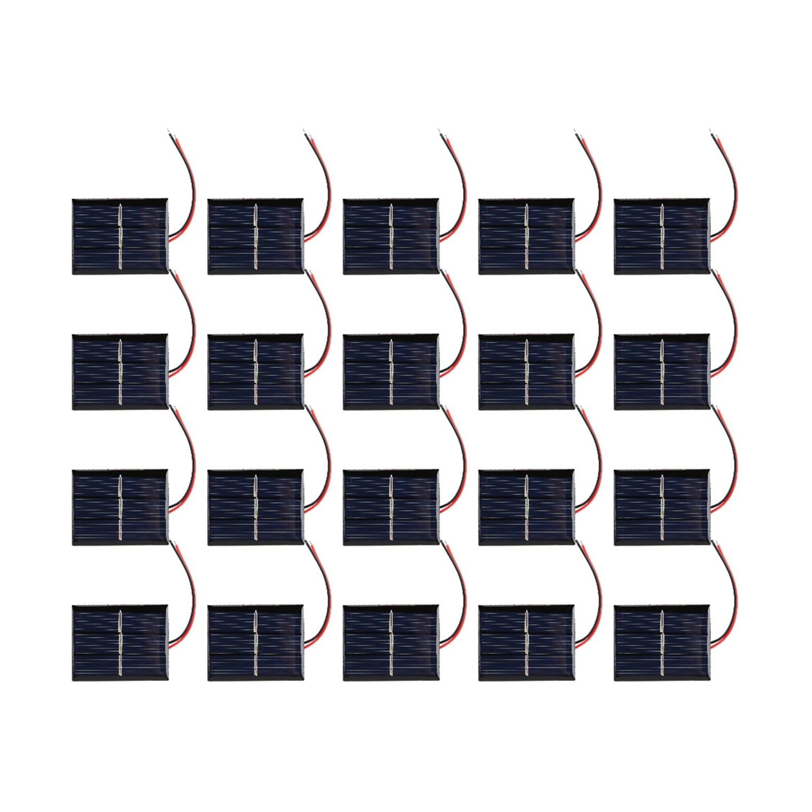 Wvyhlamrc 20Pcs 0.4W 1.5V 5-20Pcs 0.3W 5V 0.4W 1.5V Solar Epoxy Panel Polysilicon Board With Wire Diy Solar System Module For Battery Charger Solar Toys(20Pcs 0.4W 1.5V)