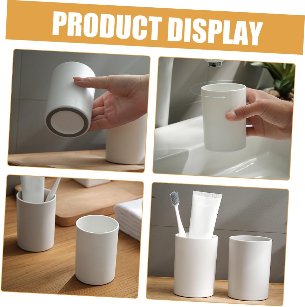 Mouthwash Cup Toothbrush Holder Reusable Pp Material Bathroom Tumbler Cup