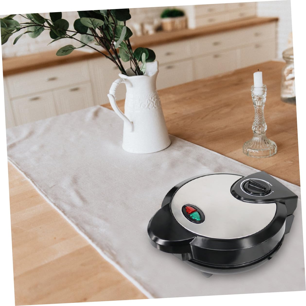 GALPADA Máquina Eléctrica para Hacer Barquillos y Crepes Antiadherente con Base Antideslizante para Uso Doméstico Cocina y Comedor Compacto y Fácil de Operar
