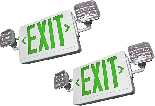 Miniatura 3 de Combo de señal de salida LED y luz de emergencia con batería de respaldo (rojo y negro, 1 unidad)