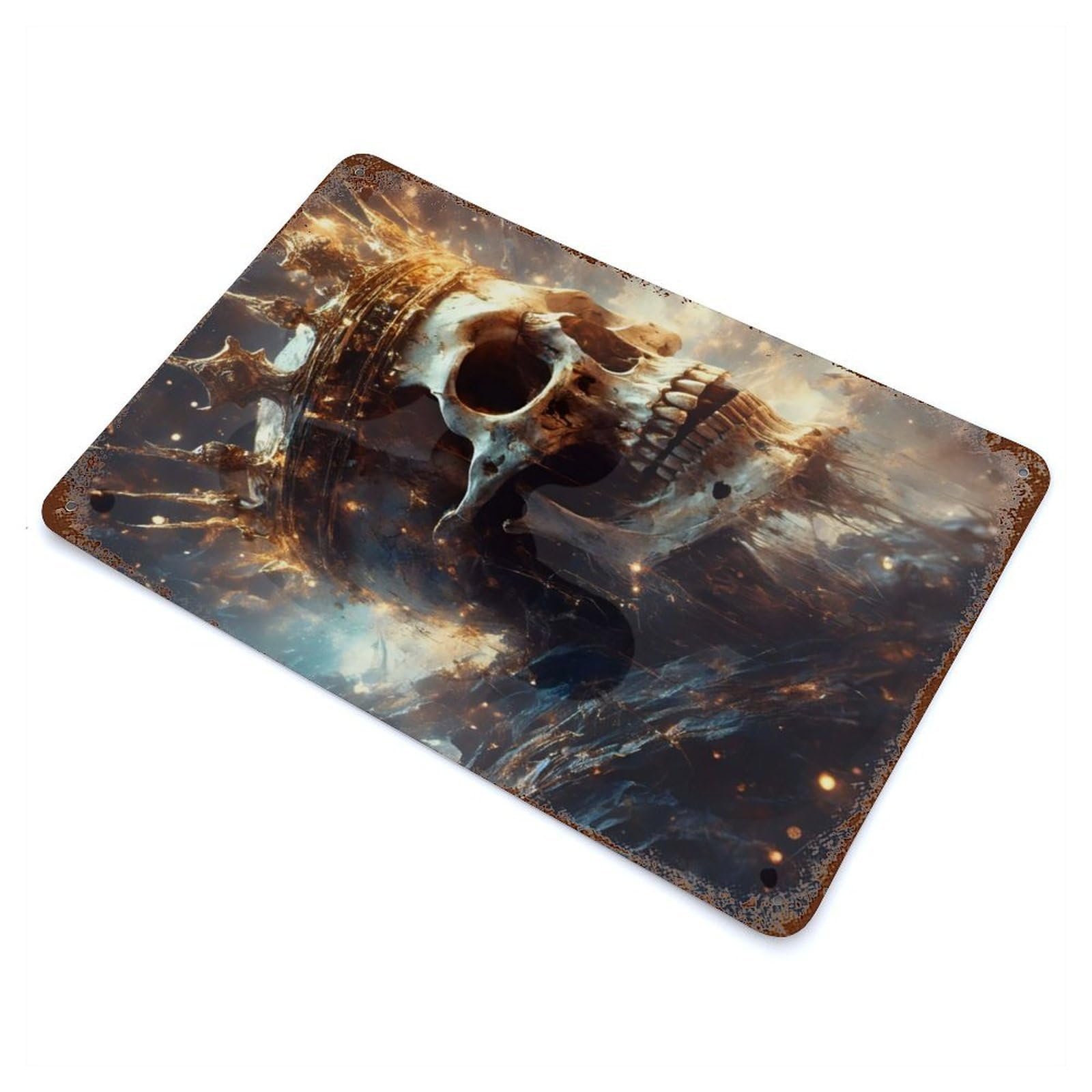 King of The Afterlife Rusty Metal Tin Sign 11.8"x7.9", for Pub, Kitchen And Man Cave Decor, Novelty Wall Decor
